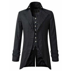 Men's Morning Gothic Jacket Tailcoat Black Cotton Steampunk Victorian